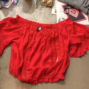 Red crop top never worn